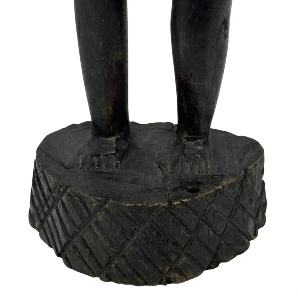 Hand Carved African Tribal Folk Art Ebony Wood Man Woman Sculptures from Kenya